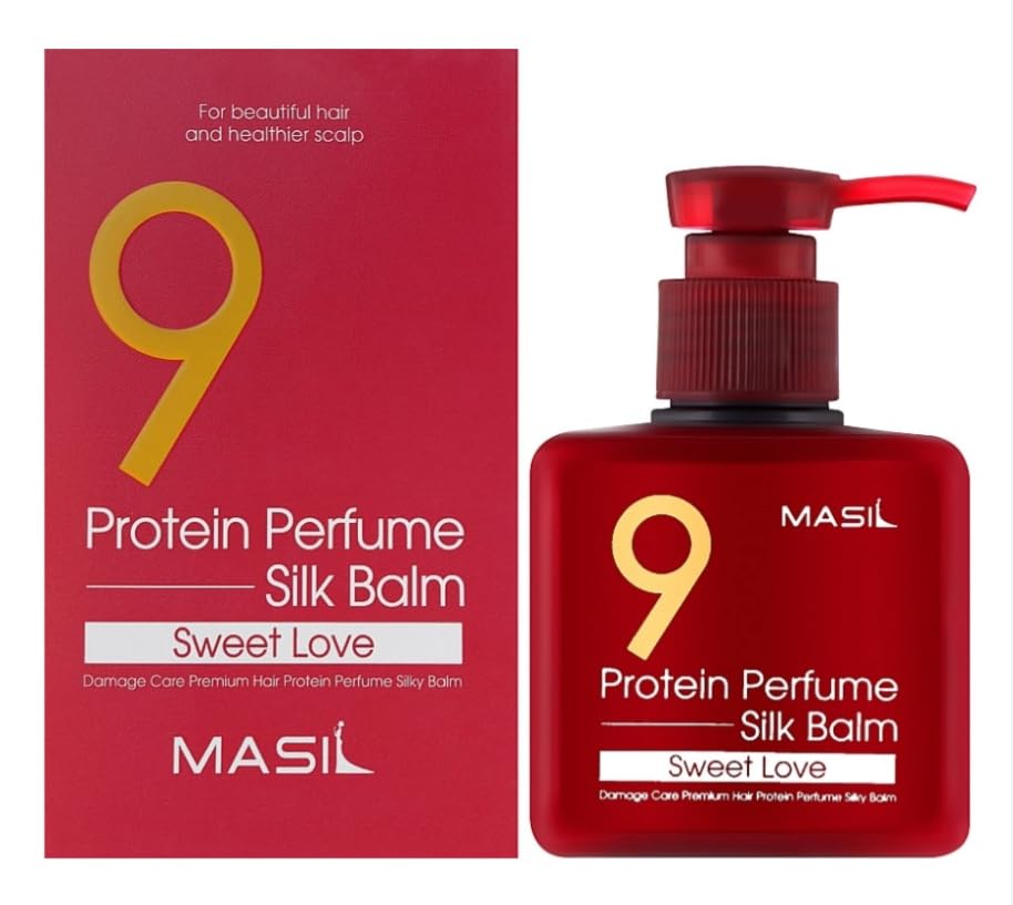 Masil Protein Perfume Silk Balm Sweet Love Damage Care Premium Hair Protein Silky Balm 180ml, Red