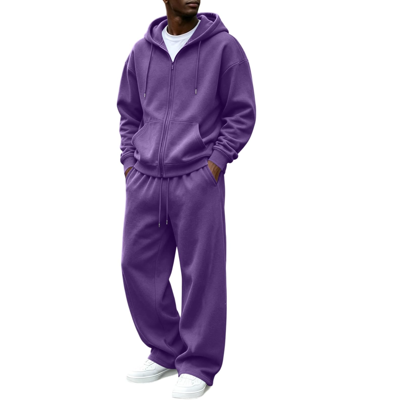 Sweat Set Men Full Zip Workout Outfits Loungewear