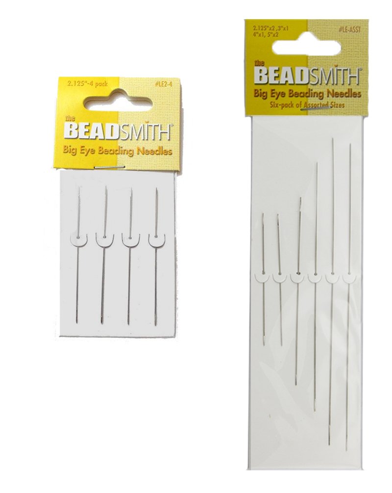 The BeadsmithBead Smith Big Eye Needle Set - 10 Total Large Eye Needles, Assorted Sizes - in Rigid Pak TM mailer
