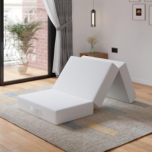 Novilla Foldable Mattress Twin | 6 inch Folding Mattress Floor Sofa | Trifold Mattress Suitable for Murphy Bed, Day Bed, Camping, RV | High Support | Certified Material | 75"x38"x6" by Novilla - Used condition - US$138.71