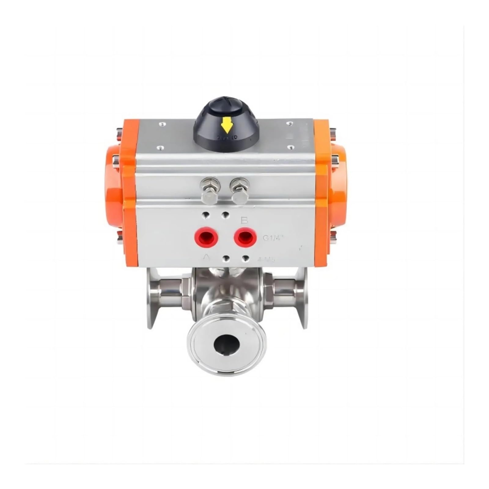 Kkhcmzpi L 63Mm 3 Way Pneumatic Bal Valve Tri Clamp Ferrule Type Double Acting Cylinder(L)