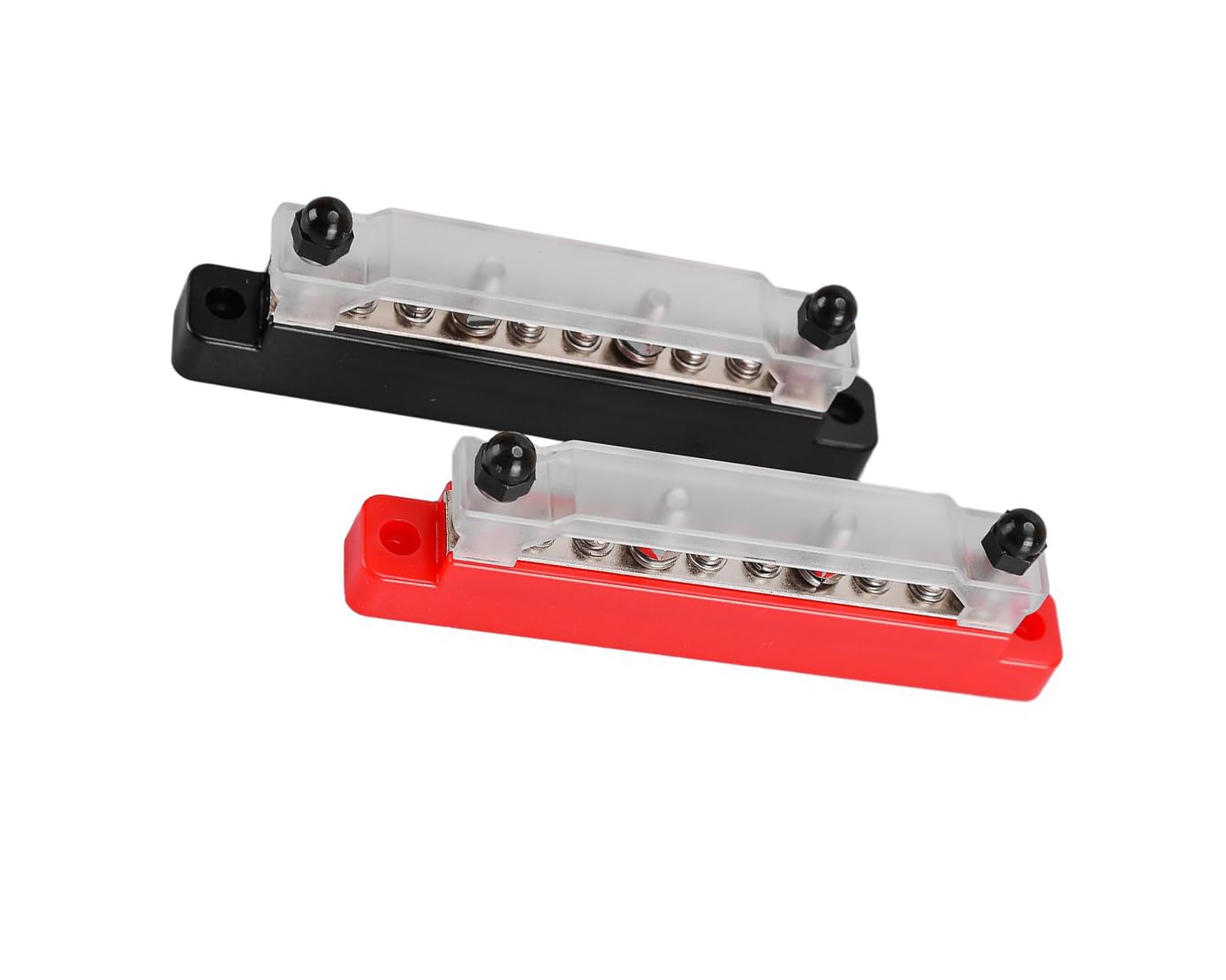 1 Pair 10 Way Power Distribution Terminal Block Battery Bus Bar Compatible for Automotive Boat Car