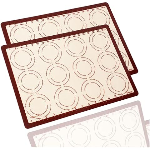 Kalopro Silicone Baking Mats,9" Round Cookie Baking Sheets Pan,Heat Resistant Pizza Silicones Baking Mats Non Stick Pastry Mat with Measurements, Easy to Clean, for Pastry, Cake Making-Pack of 2 Cover