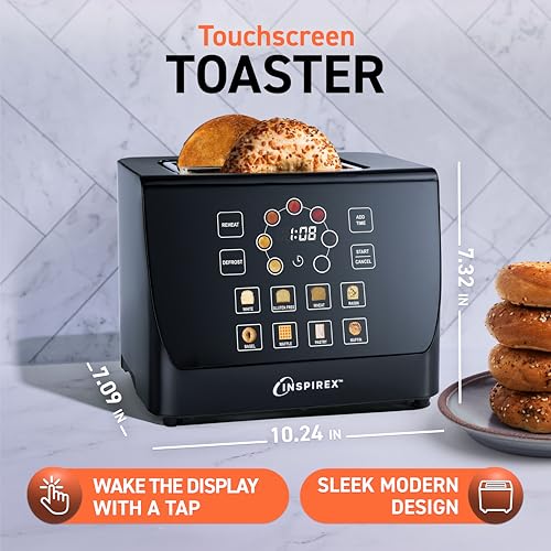 Image of Inspirex Two Slice Touchscreen Lever Toaster, Black