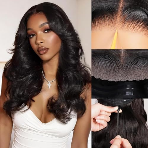 Megalook hair 6x5 Glueless Wigs Human Hair Pre Plucked Pre Cut 210% Density for Women Drawstring Wig Human Hair with Baby Hair Wear and Go Body Wave Wig Pre Plucked with Natural Hairline(20 Inch)