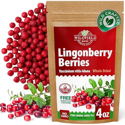 Image of 4 oz. Cowberry Lingonberry Whole Berries Tea (Vaccinium vitis-idaea L) - 113g Dried Lingonberry Tea Arandano Rojo Entero Seco