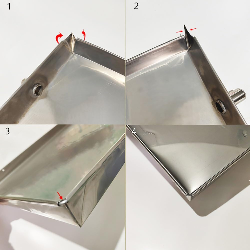 Leckagewanne For Klimaanlagen, Auffangwanne Aus Edelstahl, 1-5 PS-Klimaanlage Innen Und Außen, Gemeinsame Leckagescheibe, Kondensatablaufwanne, HVAC-Ablaufwanne(Color:201 Stainless Steel,Size:83*36*3c