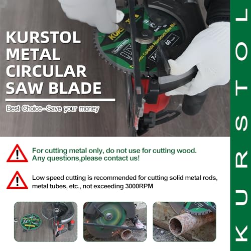 Image of Metal Circular Saw Blade - 10 Inch 80T TCG Aluminium Cutting Blade with 1 inch Arbor and 5 /8 inch Washer for Aluminum, Non-Ferrous Metal, Plastic