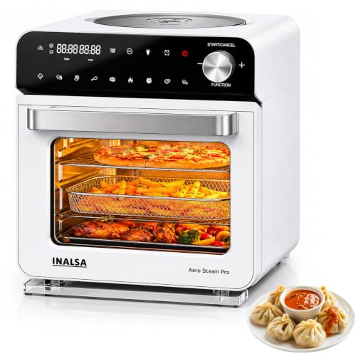 Image of INALSA Air fryer Oven 1700 W(Air Fryer + Steam)|10-in-1 Preset Air fry,Steam,Roast,Ferment,idli,Momos,Sanitize & More|15 L Large Family Size Capacity|Self Clean Function|2 Yr Warranty,Aero Steam Pro
