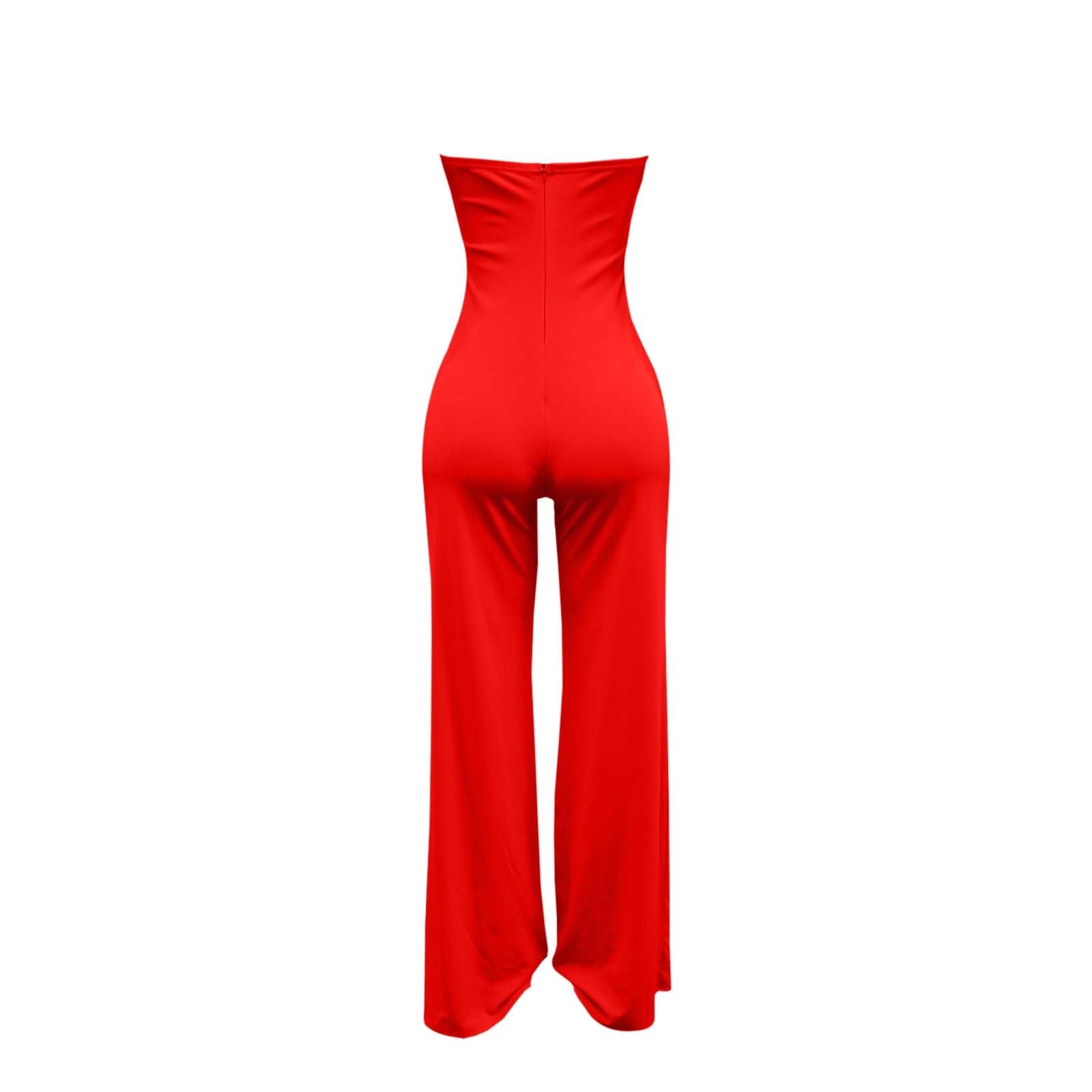 Jumpsuit Damen Sommer Lang, Overall Damen Elegant, Ärmellos Weites Bein Playsuit Einteiler Kostüm, Romper Outfit Frauen Komplett, Hosenanzug Damen Festlich Elegant Sexy Retro Jumpsuit Damen für Büro