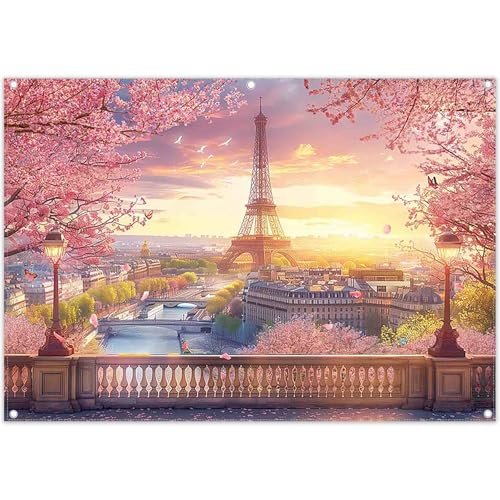 Fondo fotográfico tela 8x6 ft paisaje París miniatura 1