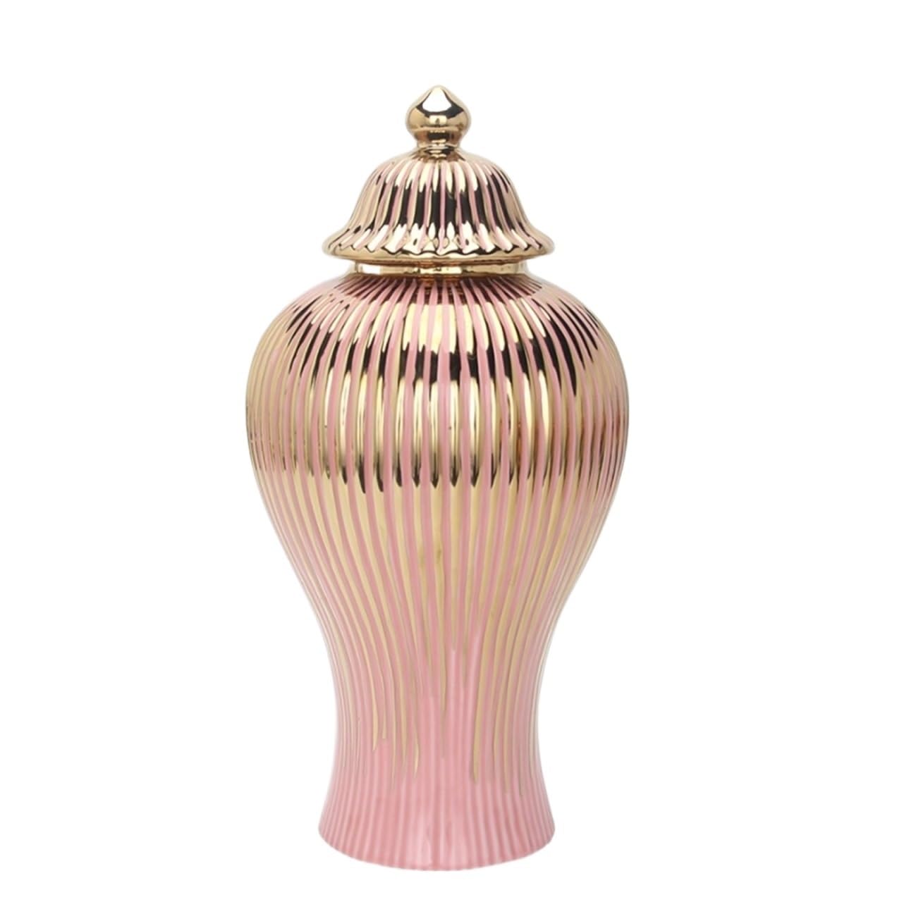 GFJHdfhE Chinese Style Decorative Jar Ceramic Vases Ginger Jar With Lid For Home Decor Flower Temple Vase Traditional Flower Display(20 * 42cm)