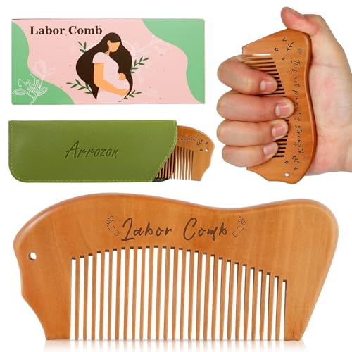 Image of Arrozon Birthing Comb for Labor and Delivery - Wooden Comb for Pregnancy Contractions and Pain Relief