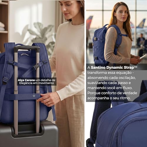 Image of Santino Travel Laptop Backpack 15.6 inch, USB Charging Port, Dry Wet Separation, Shoe Compartment, Water Resistant Commuter Business Bag for Men Women - Black