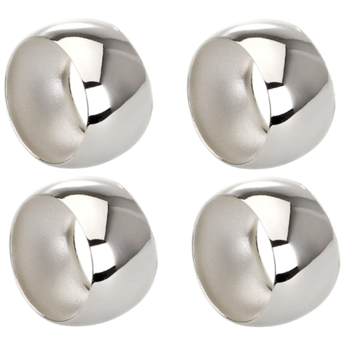 R-Dessous Hambourg Lot de 4 ronds de serviette plaqués argent Ø 4 cm