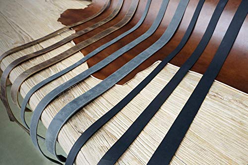 Black Brown Gray distressed leather strap, full grain leather strip, 4 Oz (1.6mm) thickness,39 inch (1m) long LSX120O2