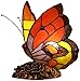 Price comparison product image Style Stained Glass Cartoon Butterfly Night lamp 8 inches for Bedside Bedroom Living Room Coffee Table, Blue RedTable/Decorative Lamps - Christmas Gift (Color : Butterfly B)
