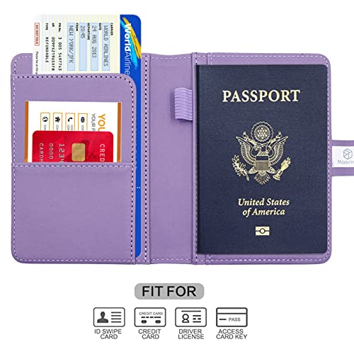 Image of Melsbrinna Premium Leather Passport Holder Covers Case, Waterproof Rfid Blocking Travel Wallet Passport Holder with Pen Holder, Cute Passport Book for Women /Men