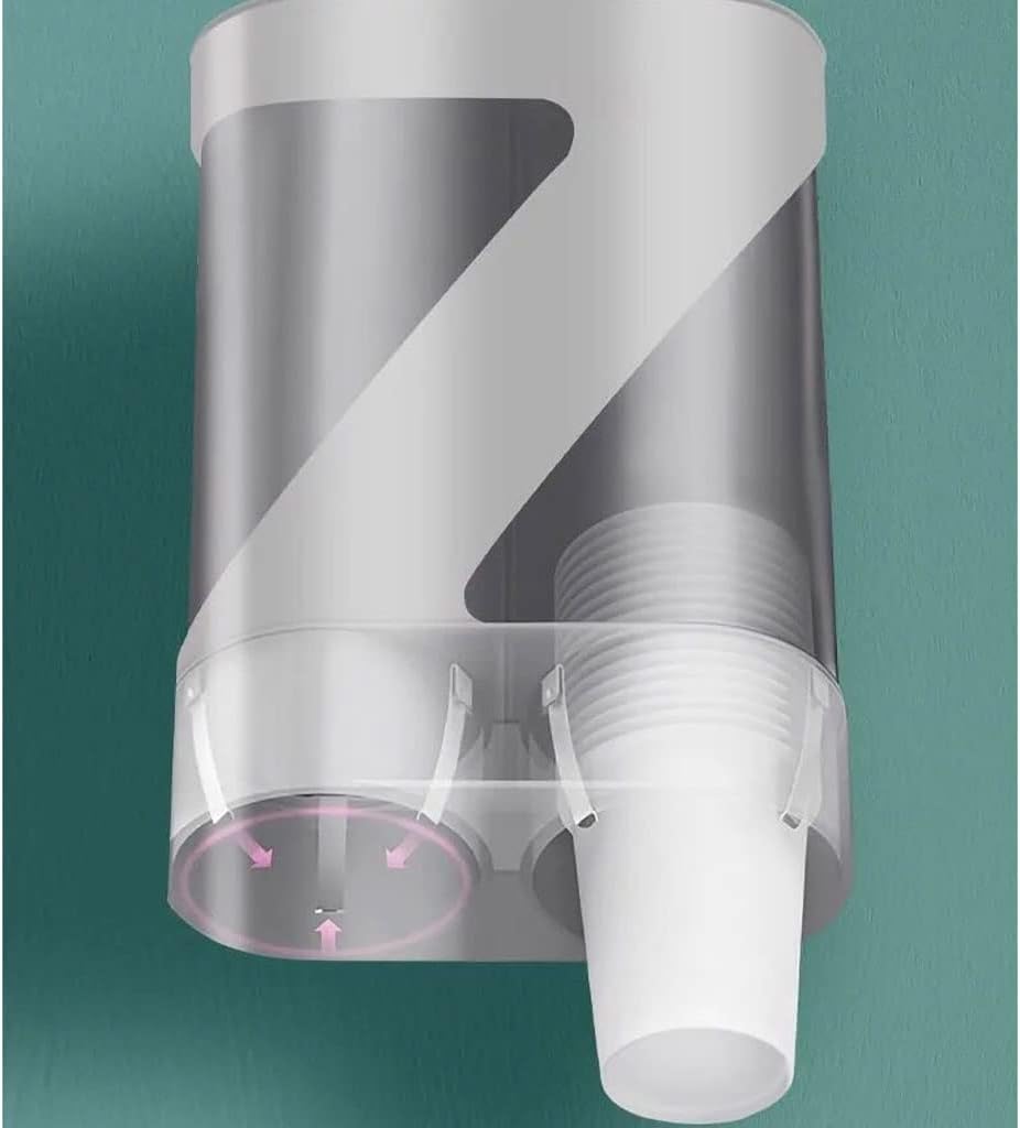 Bathroom Wall Mount Cup Dispenser Creative Pull Type Cup Holder Double Tube Plastic Or Paper Cup Dispenser for Home Hospital Office Gym Dispensador de Vasos Bracket(Green)