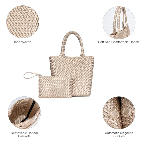 Bolso tote trenzado vegano para mujer miniatura 5