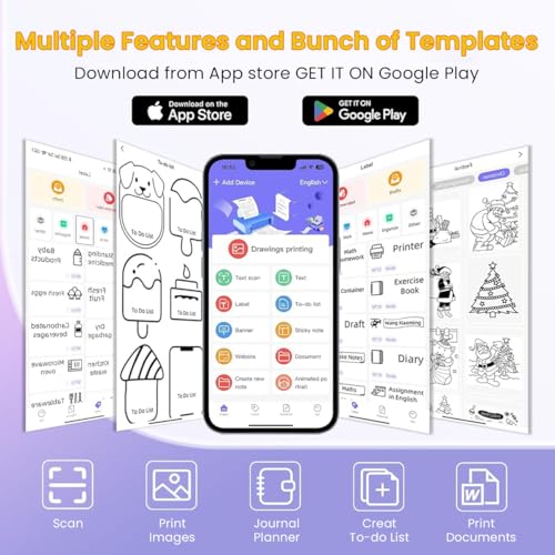 ZEITEL® Thermal Label Printer Sticker Printer Black on White Bluetooth Printer for Android & iOS System Label Printer with 13 Rolls Print Paper... - Image 4