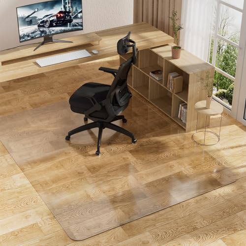 Office Chair Mat for Hard Floors 48 x 60 Inch, Clear Plastic...