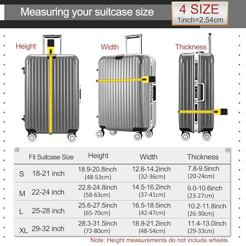 Luggage Covers For Suitcase Tsa Approved,Suitcase Cover Protector Fit 18-20 Inch,Washable Elastic Stretchy Anti-scratch Luggage Sleeve