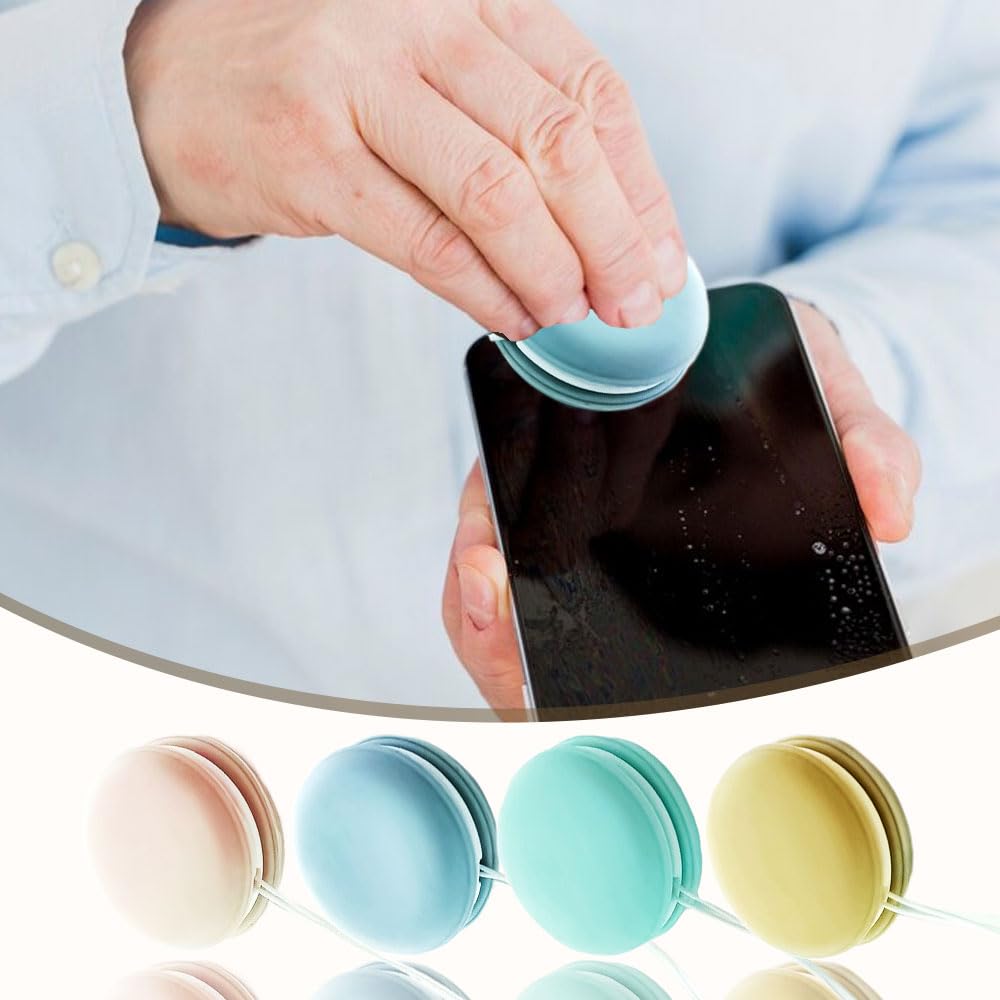 Macaron - Limpiador de pantalla de teléfono, 2026, herramienta portátil de limpieza de pantalla de teléfono celular, limpiador de lentes multifuncional para viajes de oficina (12 unidades)