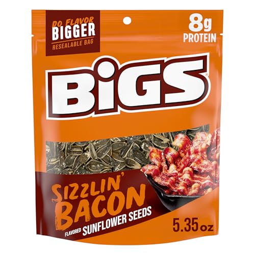 BIGS Sunflower Seeds, Sizzlin' Bacon Flavor, Easter Basket Stuffer for Sports Fans, 5.35 oz.