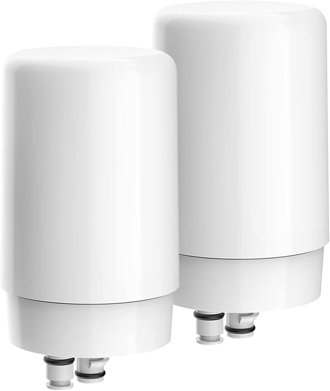AQUA CREST 7027W Filter Replacement for Brita® Filter Replacement, 2 Pack | Compatible with Brita® Faucet 36311 On Tap Water Filtration System, FR-200, FF-100, Brita® Filter Replacement, White, 2 Pack