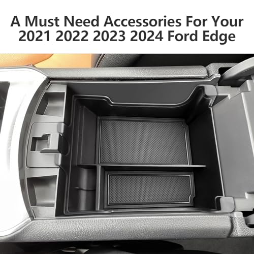 Image of LUWU 2021 2022 2023 2024 2025 Edge Center Console Organizer Armrest Storage Box Insert Tray 2024 2025 Edge Accessories Black
