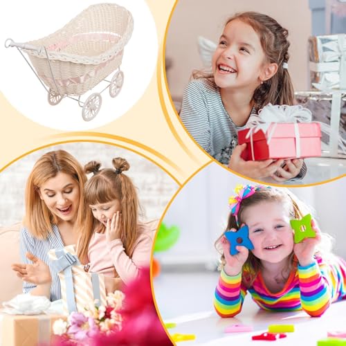 Décorations tricotées poussette panier fleurs chambre enfant