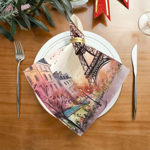 Servilletas de Tela Cuadradas Paris Tower Set x6 50.5 cm miniatura 2