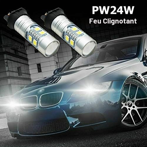 Lot de 2 ampoules LED clignotantes pour B-M-VV F34 F31 F30 Canbus, feux diurnes super lumineux DRL à économie d'énergie