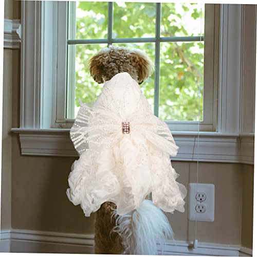 Happyyami Vestido De Casamento Para Animais De Estimação Vestido De Cachorro Requintado Saia Tutu De