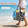 Versotilahome Black Kitchen Tools Mesh Beach Bag, Modern Cooking Utensil Farmhouse Cookware Beach Bags for Women, Lightweight Large Mesh Tote Bag for Pool Travel #2