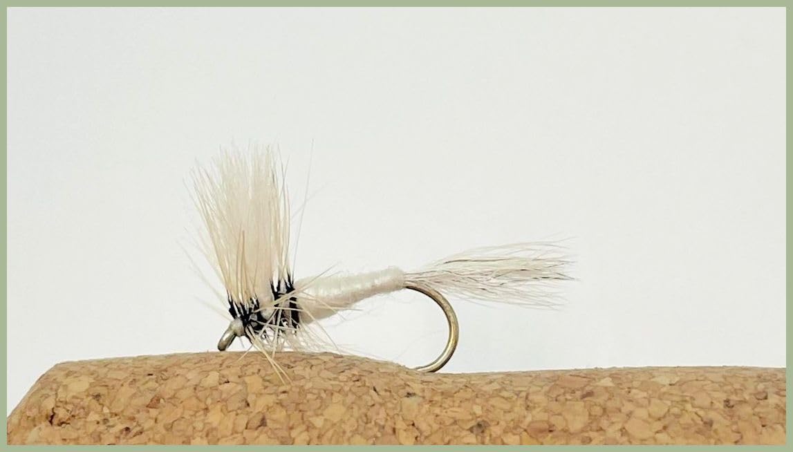 White Wulff Trout Flies, Mayflies, size 10, early season top flies, rivers and streams (6)