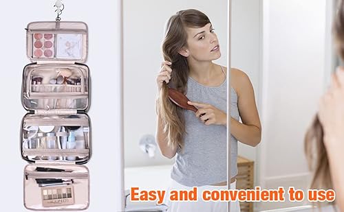 Bagail Hanging Toiletry Bag Large Cosmetic Travel Organizer Waterproof Makeup Container Full Sized For Women-Grey #TOP4