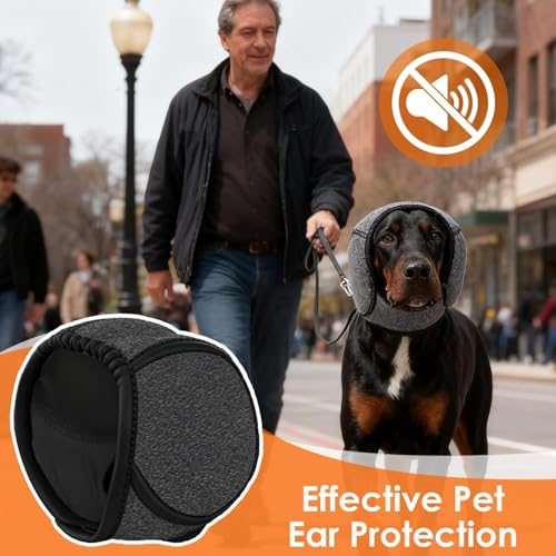 Hunde Ohrenschützer Mit Geräuschunterdrückung | Elastische Umwicklung Mit Schalldämmung - Elastischer Gehörschutz Für Hunde - Für Geräuschblockierung, Beruhigung, Winter, Baden, Trocknen (M)