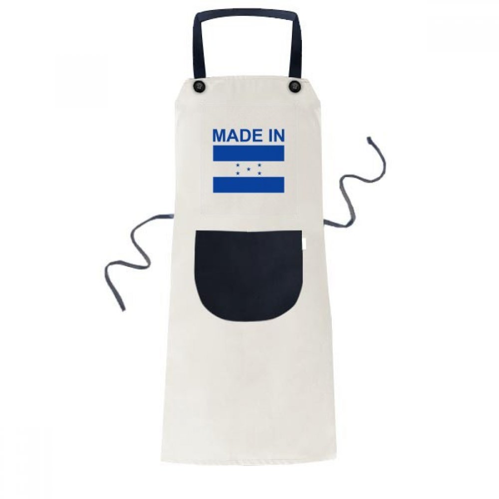 Tablier cuisine noir bavoir de poche réglable 70x67cm homme femme motif pays Honduras