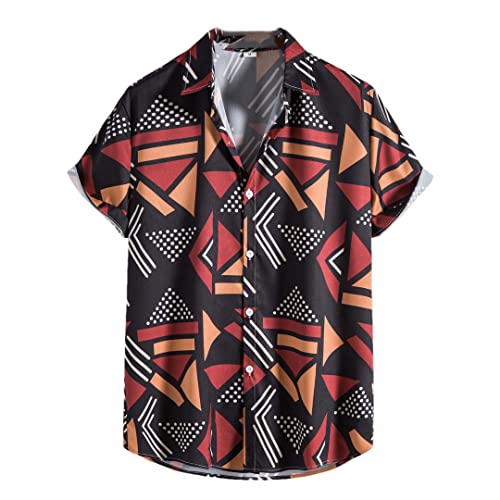 Chemise hawaïenne manches courtes homme noire Disimlarl taille L décontractée