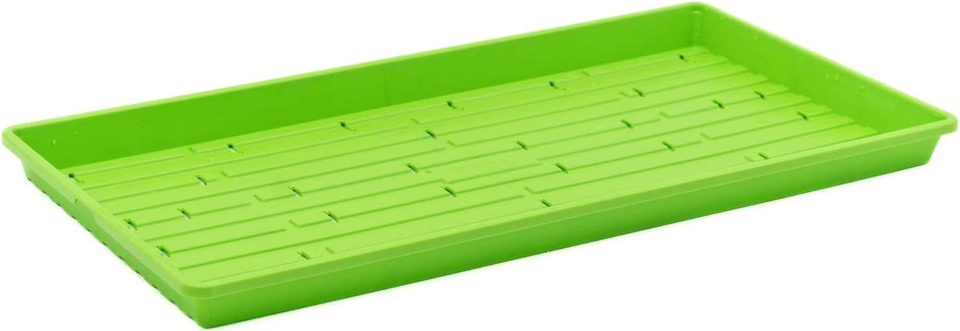 Bootstrap Farmer Microgreen 1020 Trays, Green 10 Pack, Extra Strength with Holes Shallow Seed Plant Tray Grow Microgreens Wheatgrass Fodder Sprouting