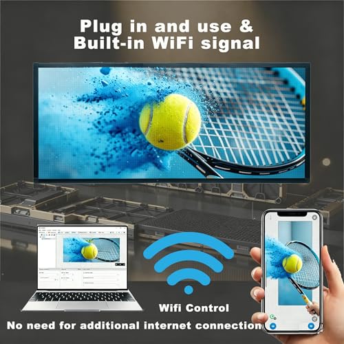 Image of P3 Images Video Led Signs LED Display,IP65 Waterproof Outdoor Programmable Scrolling LED Sign, WIFI & USB Control, Adjustable Brightness & High Resolution, Sports Ticker Digital Display Board Electronic Menu Store Signs for Business Adversting
