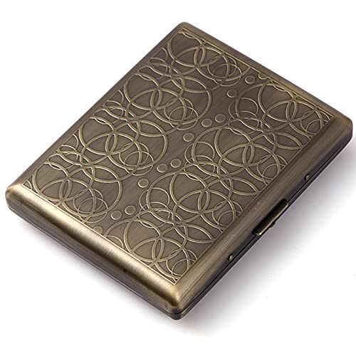 Hand polished Bronze Metal Cigarette Case for 20 100s Cigarettes(HBTD-SZ)Double Sided Spring Clip Open Pocket Holder , Pocket Holder Credit Card Holder Protective Security Wallet for Men and Women(Bronzeï¼‰