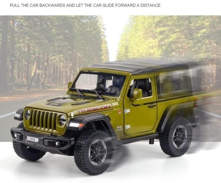 Image of Alokik Enterprise 1:20 Diecast Model Alloy Jeep Wrangler Rubicon 1941 Metal Pull Back With 6 Openable Doors & Sound Light Auto Toy Car For Kids Best Gift Toys For Kids Boys?Colors As Per Stock?