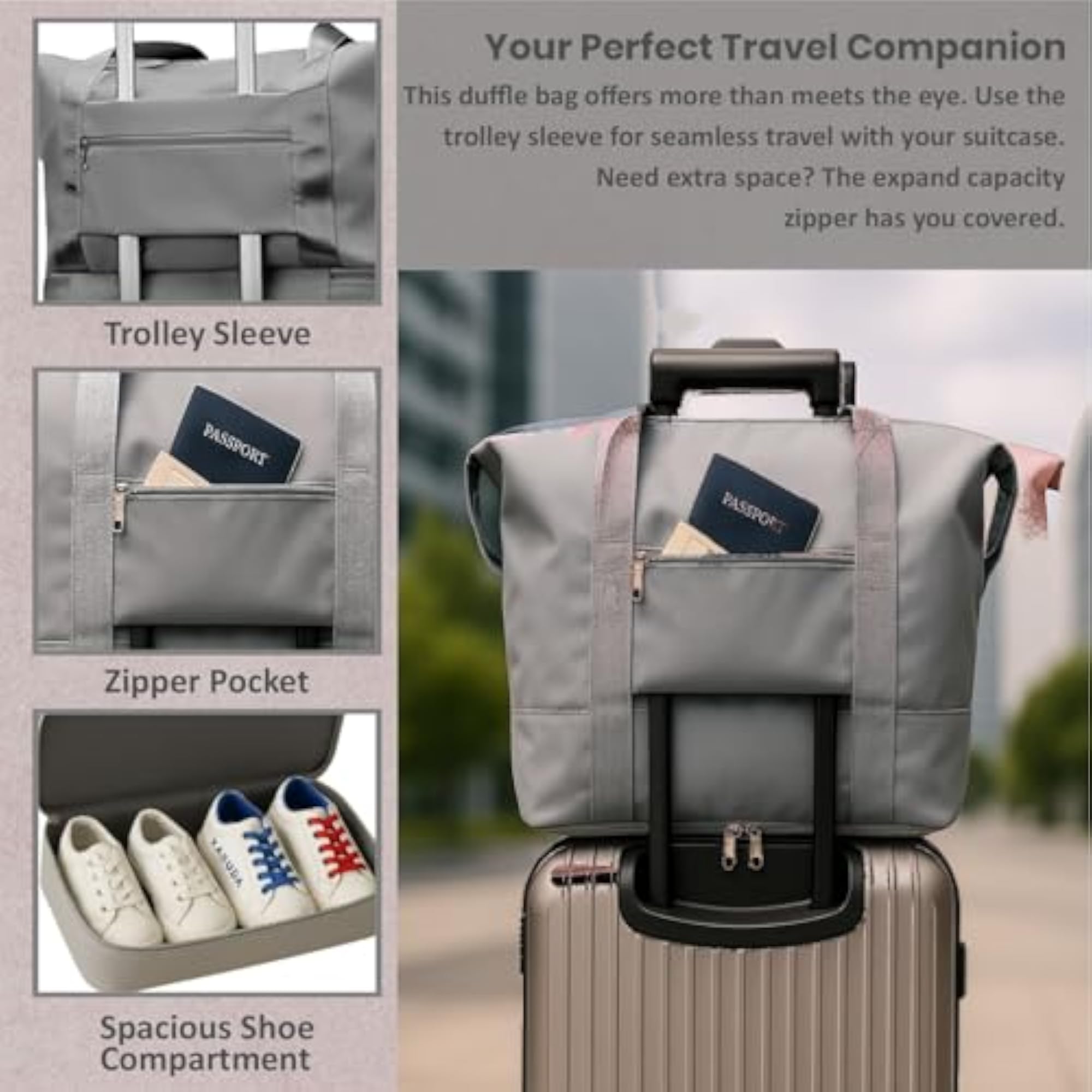 Nylon Duffle Bags, Convertible Travel Luggage for Men