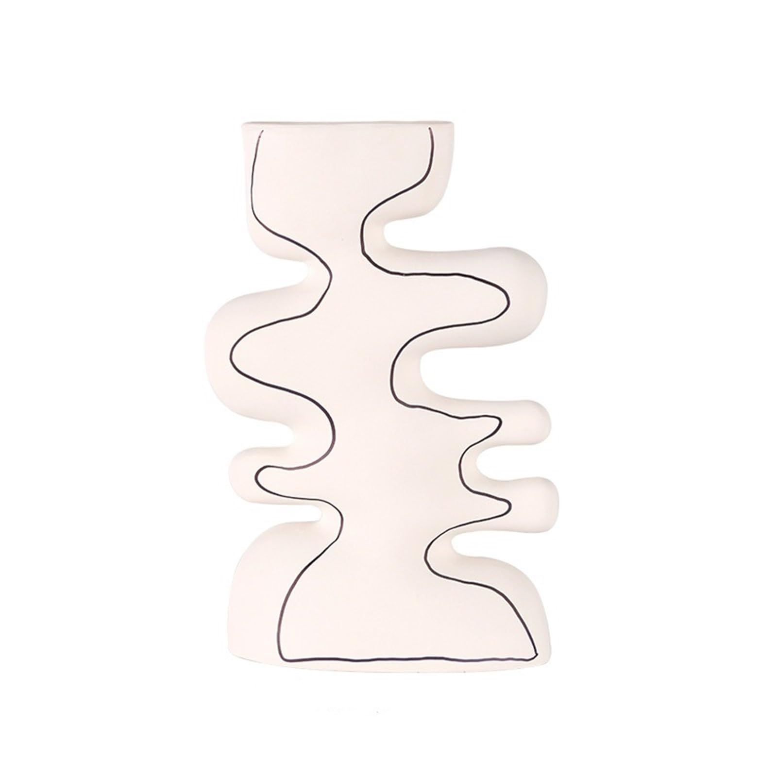 Geometric Vases Ceramic Vase Abstract Geometric Irregulars Flower Arrangement Accessories Hand Drawn Line Home Decoration(S)