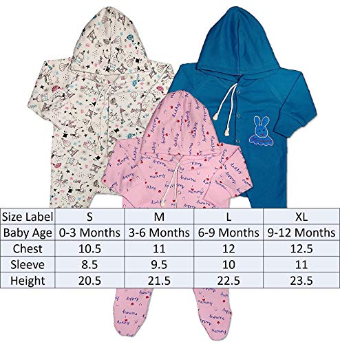Image of New Born Baby Clothes Set Romper & Sleepsuit For Baby 0-3 Months (Pack of 3)