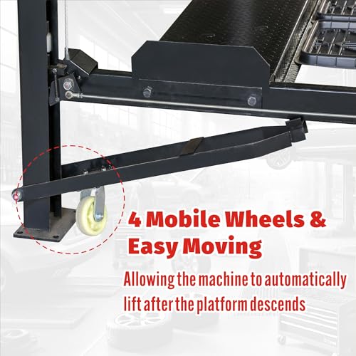 Image of XK 4 Post Car Lift 8000 lb Mobile Portable Parking Lift 110V with Wheels