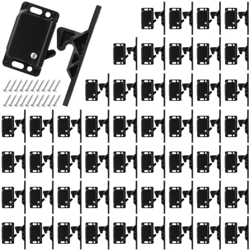 Otoolling 50 Pack RV Drawer Latches and Catches RV Cabinet Door Replacement Latches and Catches 10 Lbs Pull Force Latch with Mounting Screws for Camper Motor Trailor Home Office Cabinet Drawer